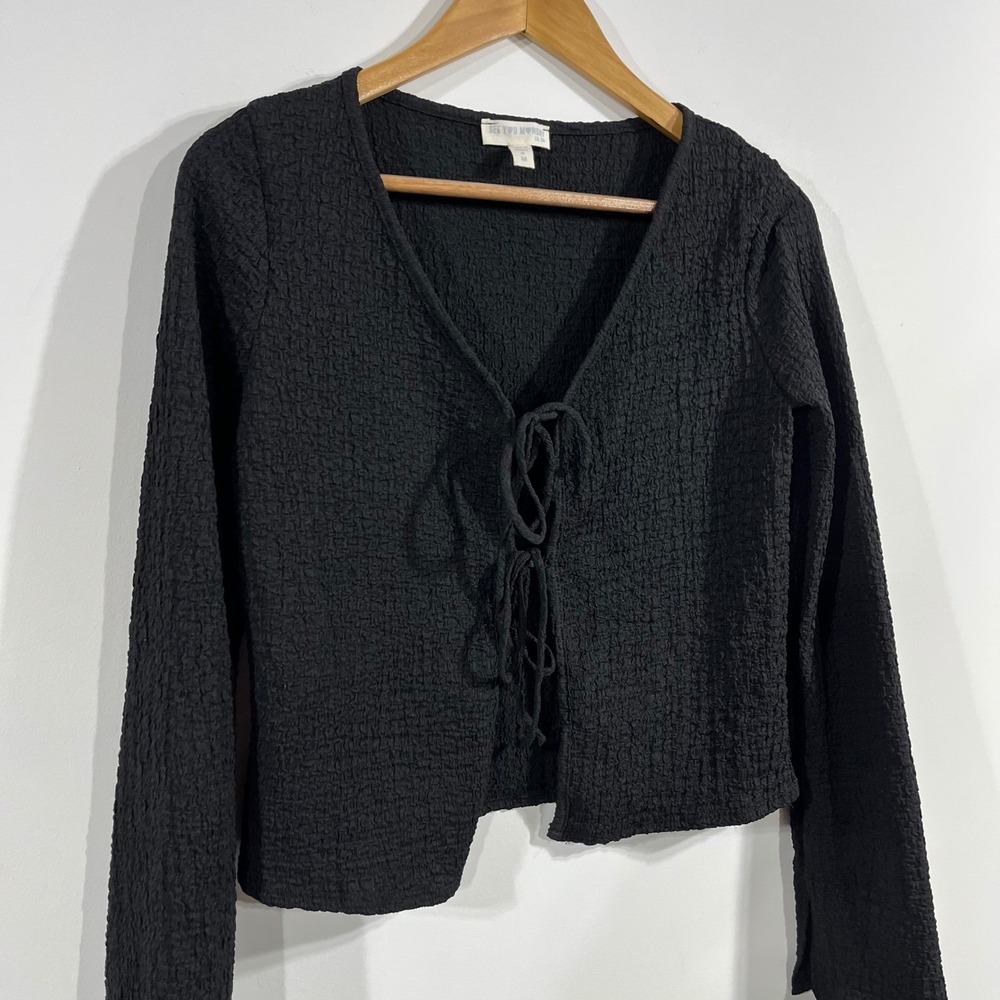 See You Monday Whimsigoth‎ Fairy Grunge Front Tie Top Boho Crinkle Womens Medium